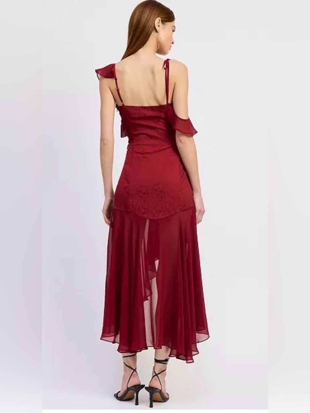 En Saison Annalis High-Low Burgundy Dress - Picture 2 of 6